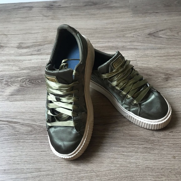 Puma Satin Olive Creeper Sneaker - Picture 2 of 5